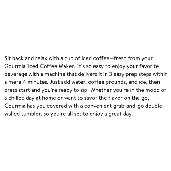 GOURMIA Iced Coffee Maker with Reusable Tumbler, Blue - Picture 2 of 7